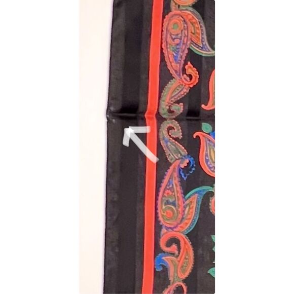 Large Square Head Scarf Accessory Black Stripe Polka Dot Red Blue Paisley Floral - Picture 8 of 8